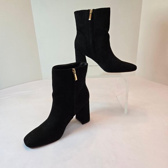 DREAM PAIRS Women's Chunky Heel Ankle Booties Almond Toe/Zipper Sz: 7.5 Black - Picture 3 of 13